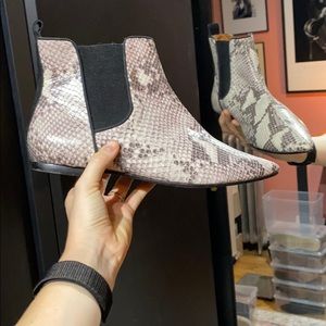Schutz snakeskin booties